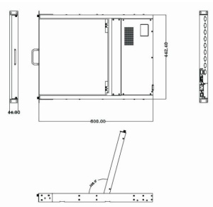 Консоль SMK980-19UBRU (COMBO) высотой 1U чёрного цвета с 8-ми портовым KVM переключателем для монтажа в 19 стойку.
