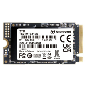 Твердотельный накопитель/ Transcend SSD MTE410S, 2000GB, M.2(22x42mm), NVMe, PCIe 4x4, 3D TLC, R/W 5000/4300MB/s, IOPs 570 000/700 000, TBW 1200, DWPD