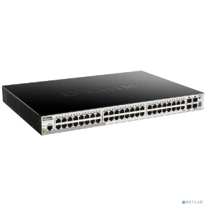 D-Link DGS-1510-52XMP/A2A PROJ Управляемый L2+ стекируемый коммутатор с 48 портами 10/100/1000Base-T и 4 портами 10GBase-X SFP+ (48 портов PoE 802.3af