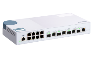 Коммутатор управляемый 10 Гбит/с c 4 портами SFP+, совмещены с RJ-45, 8 портов 1 Гбит/с RJ-45, пропускная способность до 96 Гбит/с, поддержка JumboFra