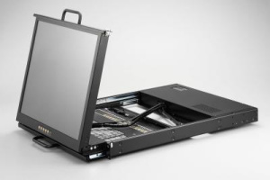 Консоль для стойки 19" AMK716-17CBRU, высота 1U, TFT LCD 17", 1280x1024, USB / PS2, 16 x KVM входов, русифицированная клавиатура, тачпад, 90 ~ 264В AC
