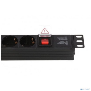 Rexant (04-0306) Блок розеток 19", 1U, 16А, 8 розеток, корпус пластик, со шнуром питания