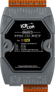 3-портовый программируемый преобразователь Modbus RTU/ASCII в Modbus TCP с возможностью питания PoE