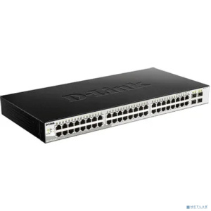 D-Link DGS-1210-52/ME/B1A Управляемый L2 коммутатор, 48x1000Base-T, 4x1000Base-X SFP, AC 220В/DC 12В(с возможностью мониторинга статуса питания коммут