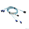 Supermicro CBL-SAST-0699 Кабель Mini-SAS HD to 4 SATA, 90/90/75/75cm w/75cm SB, 30AWG, 12Gb/s