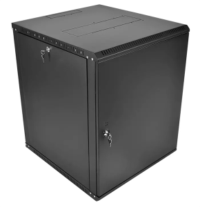 Шкаф коммутационный ЦМО ШРН-Эконом (ШРН-Э-15.350.1-9005) настенный 15U 600x350мм пер.дв.металл 85кг черный 300мм 18.09кг 180град. 742мм сталь