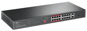 коммутатор TP-Link TL-SL1218P, 16-Port 10/100Mbps + 2-Port Gigabit Rackmount Switch with 16-Port PoE+