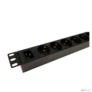 Блок розеток 19", 9 розеток NTSS NTSS-PDU-DA2035 1U, алюминий, 1ф16A, 3.7кВт, Schuko CEE 7/7, вх. 60320 C20