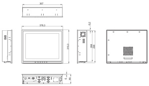 Промышленный панельный компьютер P1157E-500-N-US w/PCI, дисплей 15" TFT LCD, резистивный сенсорный экран, поддержка процессора Intel Core i7/i5/i3/Pen