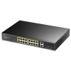 Коммутатор CUDY 16-Port Gigabit PoE+ Switch with 2 Uplink Gigabit Ports and 2 Gigabit SFP Slots 200W 16-10/100/1000 BASE-T Gigabit ports, 2-Port 10/10