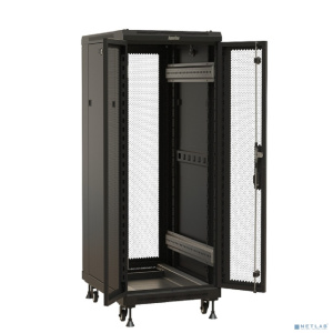 Шкаф серверный Hyperline (TTBR-2266-DD-RAL9004) напольный 22U 600x600мм пер.дв.перфор. задн.дв.перфор. 2 бок.пан. 1000кг черный 510мм 1166мм IP20 стал