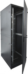 Шкаф серверный ЦМО (ШТК-М-42.6.10-44АА-9005) напольный 42U 600x1000мм пер.дв.перфор. задн.дв.перфор. 2 бок.пан. 550кг черный 855мм 121кг 180град. 2030