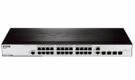 Коммутатор D-LINK Управляемый L2 , 24x100Base-TX, 2x1000Base-X SFP, 2xCombo 1000Base-T/SFP, защита от статического электричества до 6 кВ, CLI, консольн