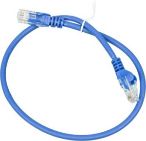 Патч-корд Lanmaster LAN-PC45/U5E-0.5-BL UTP RJ-45 вил.-вилка RJ-45 кат.5E 0.5м синий LSZH (уп.:1шт)