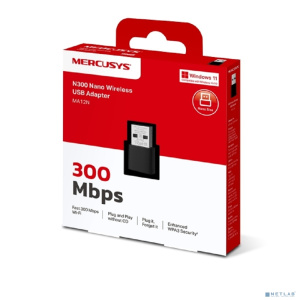 Mercusys MA12N Сверхкомпактный USB-адаптер с поддержкой Wi-Fi N300