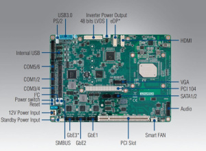 Одноплатный компьютер PCM-9563NF-S1A1E, 5.25'', процессор Intel® Celeron N3350, 1.1 ГГц, DDR3L 1867 МГц, до 8 Гб, 2 x SATA III, SPI Flash 64 Mбит,1 х