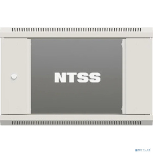 NTSS Шкаф настенный телекоммуникационный NTSS WS 6U 600х450х370мм, 2 профиля 19, дверь стеклянная, боковые стенки съемные, разобранный, серый RAL 7035