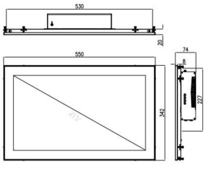 Безвентиляторный панельный компьютер Nodka TPC6000-C2154-LP-8500T-8G-SSD256G. Дисплей 21.5" с проекционно-ёмкостным сенсорным экраном. Пылевлагозащит