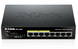 Коммутатор D-Link Неуправляемый PoE-коммутатор, 8x100Base-TX (4x100Base-TX PoE), PoE-бюджет 52 Вт, корпус металл