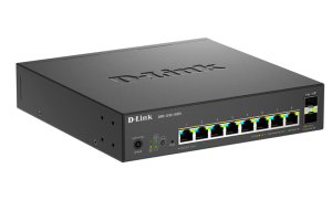 Коммутатор D-Link Управляемый L2 PoE-коммутатор, 8x2.5GBase-T PoE (2 порта PoE 802.3bt 60 Вт), 2x10GBase-X SFP+, PoE-бюджет 120 Вт, защита от статичес