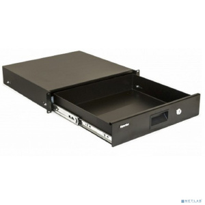 Полка Hyperline TDR3-2U-360-RAL9004 Полка (ящик) для документов с замком, 2U, 88х483х360мм (ВхШхГ), цвет черный (RAL9004)