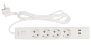 Power Cube сетевой фильтр c USB, 1,9 метра, USB-порты:Type-A: 2 шт,Type-C: 1 шт.зарядка 3.5А/20вт, 4 розетки с заземлением, 16А/3,5кВт, cечение провод