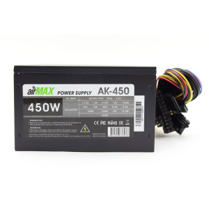 Блок питания AirMax AK-450W 450W ATX (24+4+6пин, 120mm (SCP)\(OVP)\(OCP)\(UVP)\ATX 12V v.2.3) Блок питания AirMax AK-450W 450W ATX (24+4+6пин, 120mm (SCP)\(OVP)\(OCP)\(UVP)\ATX 12V v.2.3)