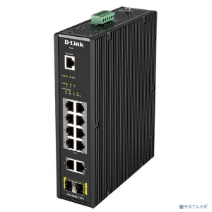 D-Link DIS-200G-12PS/A1A Промышленный управляемый коммутатор 2 уровня с 10 портами 10/100/1000Base-T и 2 портами 1000Base-X SFP (8 портов с поддержкой