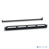 WRline Патч-панель 19" (1U), 24 порта RJ-45, категория 5e, Dual IDC, с задним кабельным организатором, цвет черный