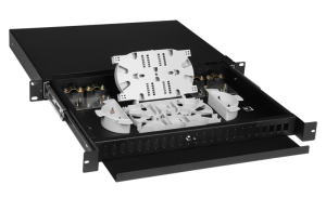 Адаптер LANMASTER Кросс оптический 19" металлический, 1U на 24 адаптера SC, выдвижной