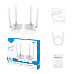 Точка доступа Wi-Fi CUDY AC1300 Wireless Desktop Access Point AC1200 Dual Band Gigabit Desktop Access Point, MT7621+MT7613B+MT7603E, 867Mbps at 5GHz