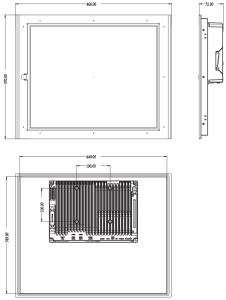 Безвентиляторный промышленный панельный компьютер Nodka TPC6000-A193-T-C2-J6412-8G. Дисплей 19" с резистивным сенсорным экраном. Пылевлагозащита по пе