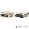 Hyperline FA-P11Z-DSC/­DSC-N/­BK-BG Оптический проходной адаптер SC/­PC-SC/­PC, MM, duplex, корпус пластиковый, бежевый, черные колпачки