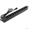 Exegate EX280852RUS Блок розеток ExeGate ServerPro PDU-19H906 Al-9S-C14-2.5, 19",1U,алюм, 9Schuko, кабель с C14 2.5м
