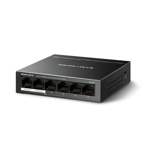 Коммутатор MERCUSYS MS106LP, настольный с 6 портами 10/100 Мбит/с (4 порта PoE+) Коммутатор MERCUSYS MS106LP, настольный с 6 портами 10/100 Мбит/с (4 порта PoE+)