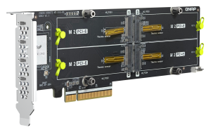 Карта расширения 4 cлота M.2 2280 NVMe SSD. Интерфейс PCIe Gen3 x8.