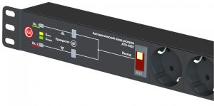 Устройство автоматического ввода резервa Elemy ATS, 220В, 8A,Вход C14 x 2, Выход (6) Schuko