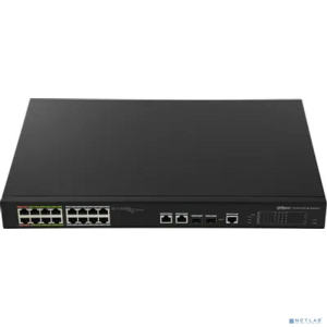 DAHUA DH-LR2218-16ET-240 18-портовый управляемый коммутатор с ePoE, уровень L2, 16xRJ45 100Mb PoE; 2хКомбо SFP/RJ45 1Gb uplink, суммарно 240Вт, коммут