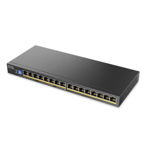 Коммутатор Коммутатор Zyxel GS1100-16EPS, 16xGE PoE+, DIP-switch, настольный, бесшумный, бюджет PoE 135 Вт