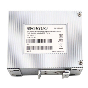Коммутатор ORIGO OI3106P/60W/A1A Промышленный управляемый L2
PoE-коммутатор 4x1000Base-T PoE+,
2x1000Base-X SFP, PoE-бюджет 60 Вт