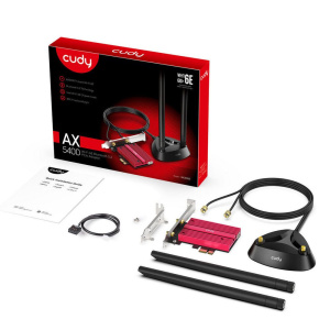 Адаптер беспроводной связи (Wi-Fi) CUDY AX5400 Wi-Fi 6E PCI Express Adapter 5400Mbps Wi-Fi 6E / Bluetooth 5.2 PCI Express Adapter with Heatsink and Ma