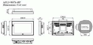 Безвентиляторный панельный компьютер AFL3-W07A-BT-N1/PC/2G, дисплей 7", яркость дисплея - 500 кд/м2, 1024 x 600 HD, процессор Intel Celeron N2807 Dual
