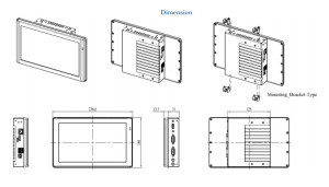 Панельный безвентиляторный компьютер PINT-090T-APL-N4-4G, дисплей 9" WSVGA TFT LCD, 1024 x 600, 300 нит, процессор Intel® Pentium® N4200 1.1 ГГц, 4 Гб