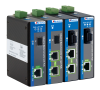 Full Gigabit Ethernet медиаконвертер, 2 x 1G RJ45 PoE, 1 x 1G оптика, питание 12~48VDC, монтаж на DIN-рейку