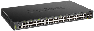 Коммутатор D-Link PROJ Управляемый L2 PoE-коммутатор, 48x1000Base-T PoE, 4x10GBase-X SFP+, PoE-бюджет 370 Вт, CLI, консольный порт RJ-45