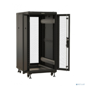 Шкаф коммутационный Hyperline (TTBR-4266-DD-RAL9004) напольный 42U 600x600мм пер.дв.перфор. задн.дв.перфор. 2 бок.пан. 800кг черный 510мм 2055мм IP20