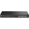 Коммутатор D-Link DGS-1018P/B1A Конфигурируемый PoE-коммутатор, 16х1000Base-T PoE, 2x1000Base-X SFP, PoE-бюджет 240 Вт, дальность PoE до 250 м, DIP-пе