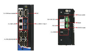 Российский промышленный встраиваемый компьютер FRONT Compact 116.101, на базе процессора Intel Atom x5-E3930 / RAM 2 Гб DDR3 / SSD 128 Гб / LAN 2 x 10