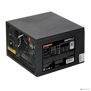 Exegate EX282040RUS-OEM Блок питания 500W ExeGate 500PPH-LT OEM, ATX, black, 80+, APFC, 12cm, 24p, (4+4)p, 5*SATA, 3*IDE