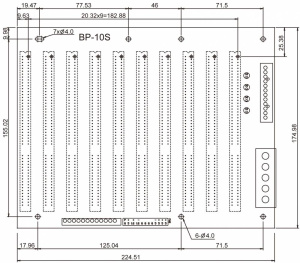 Промышленная кроссплата BP-10S-RS, пассивная шина, 10 слотов
